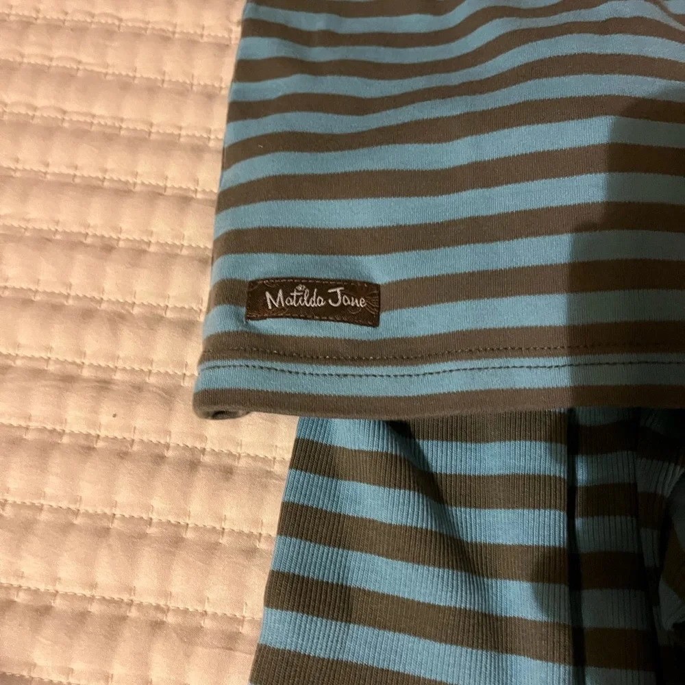 Matilda Jane Teal and Olive Striped Kids set pants new with tag‎